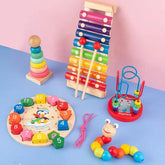 Montessori Wooden Sorting and Stacking Toys Preschool Color Perception Training Action Ability Cultivation Color Matching Game - NTKSTORE